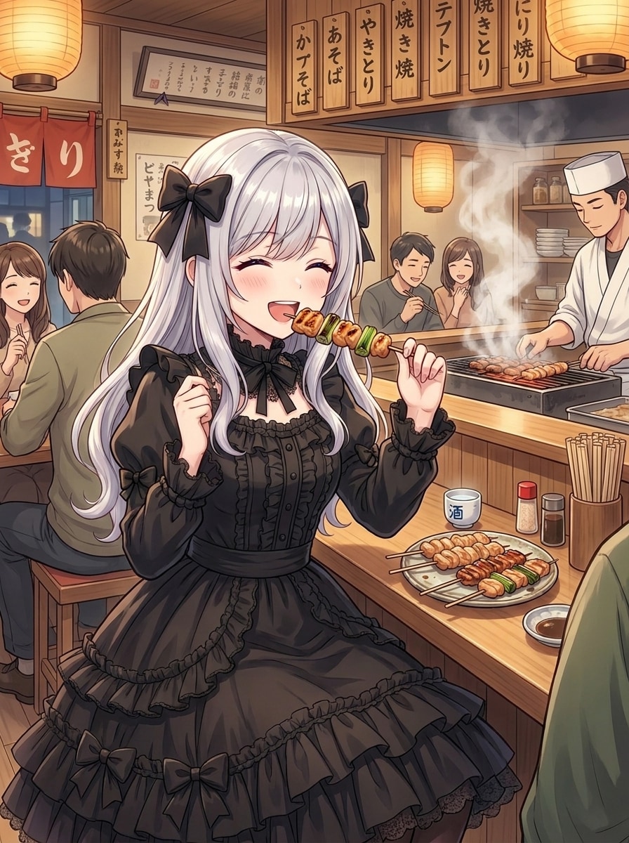 VEGAちゃん焼き鳥屋に行く