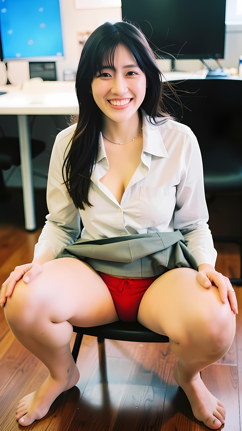 パンチラ　職場の同僚