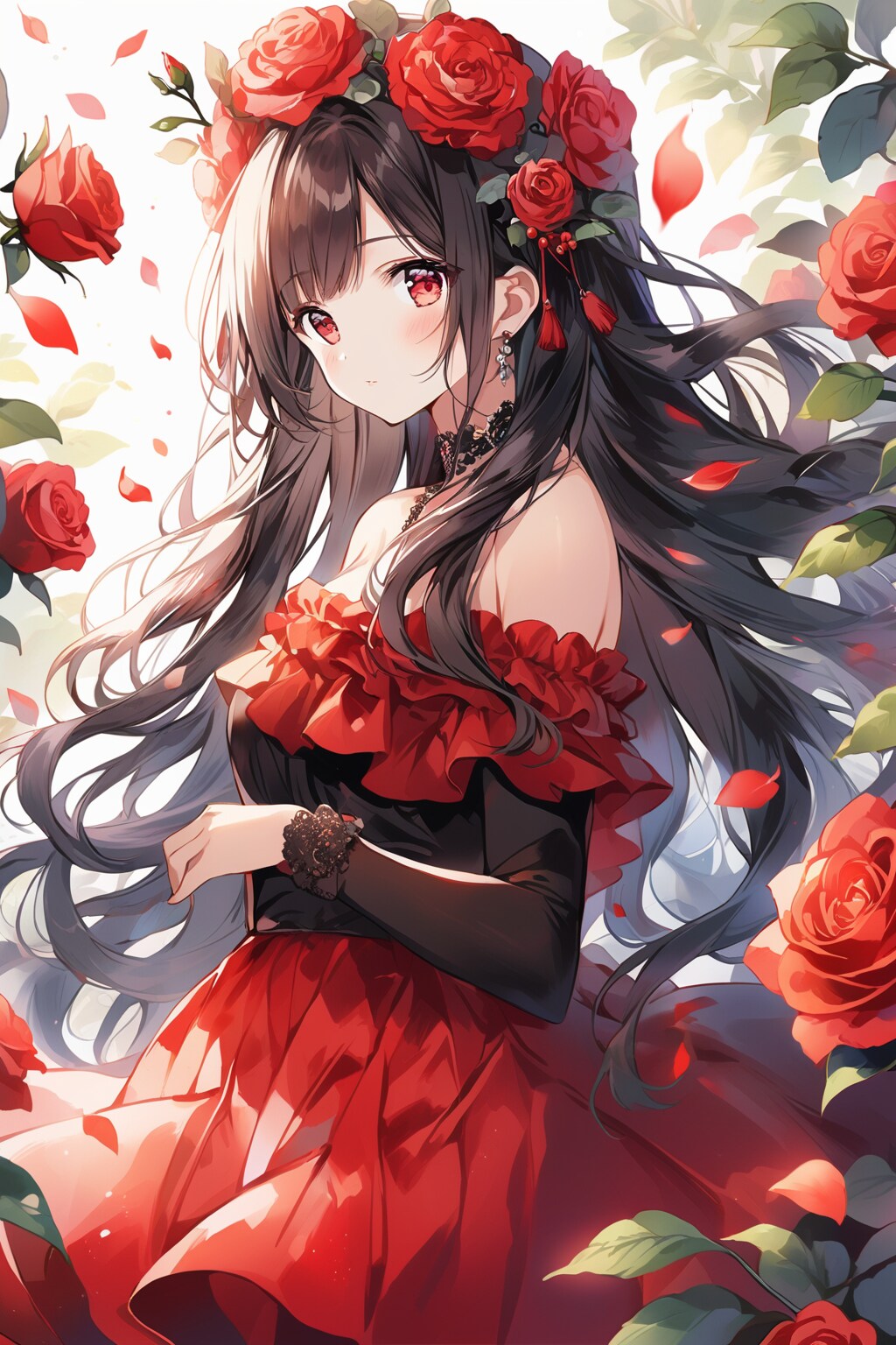 薔薇に囲まれて