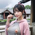 パーカーでポロリ 8枚目
