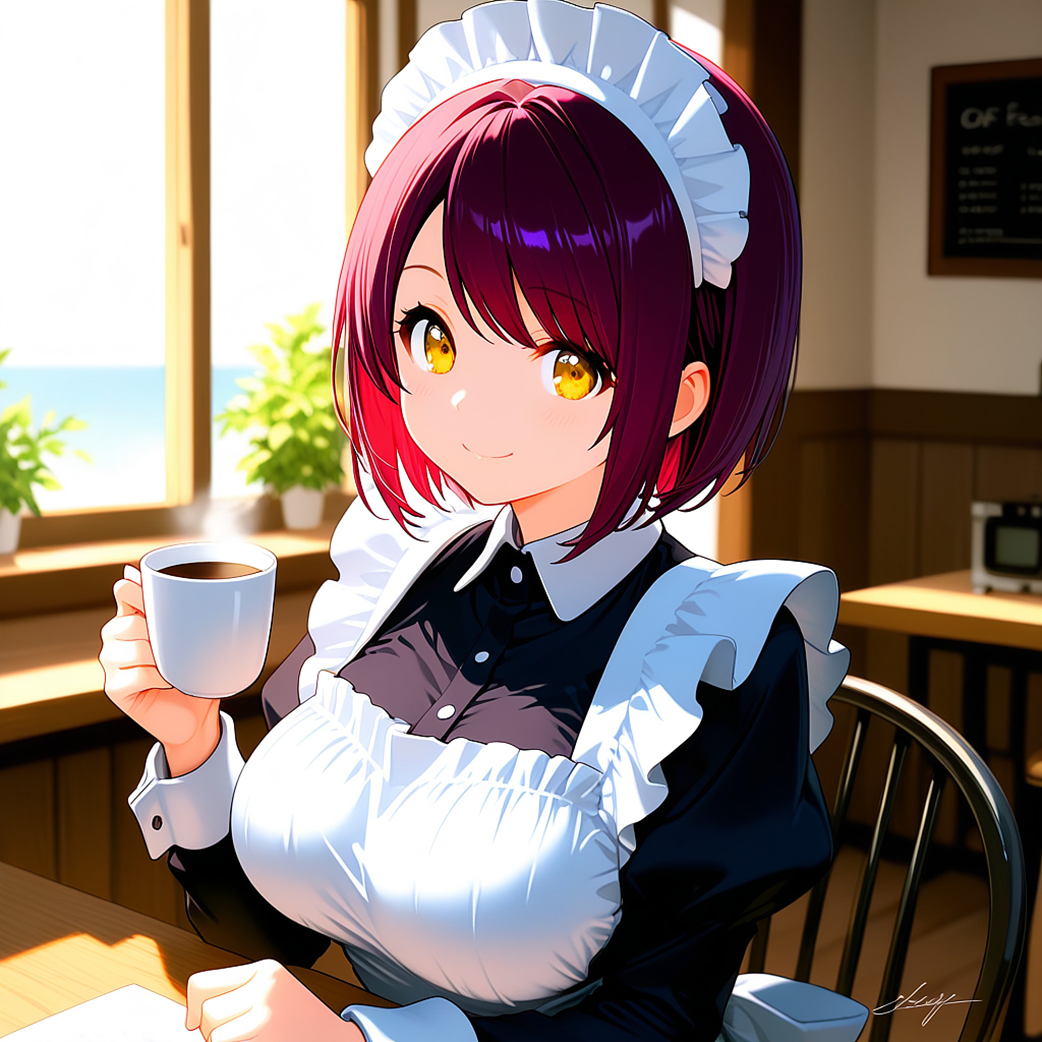 おはようございます（挨拶メイドの芽衣ちゃん） | の人気AIイラスト・グラビア