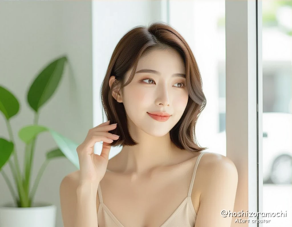 太陽光が創る透明感「光を纏うアッシュベージュ」 / A translucent look created by sunlight: "Ash beige clad in light"