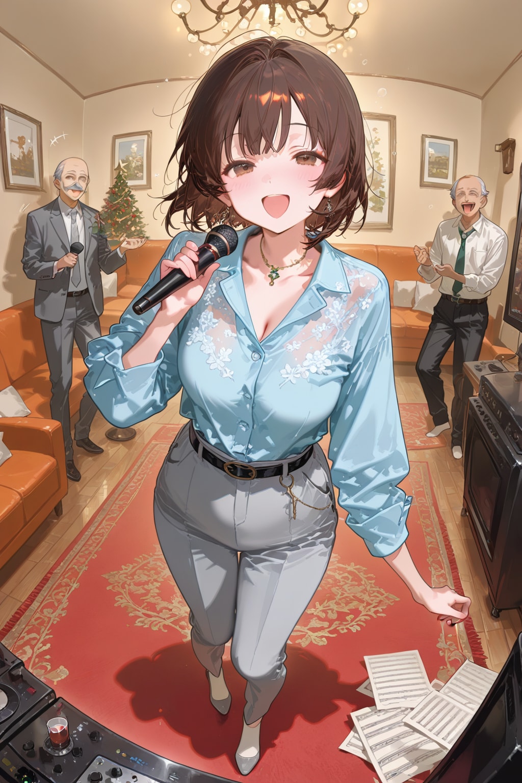 知らないおじさんと盛り上がるカラオケ