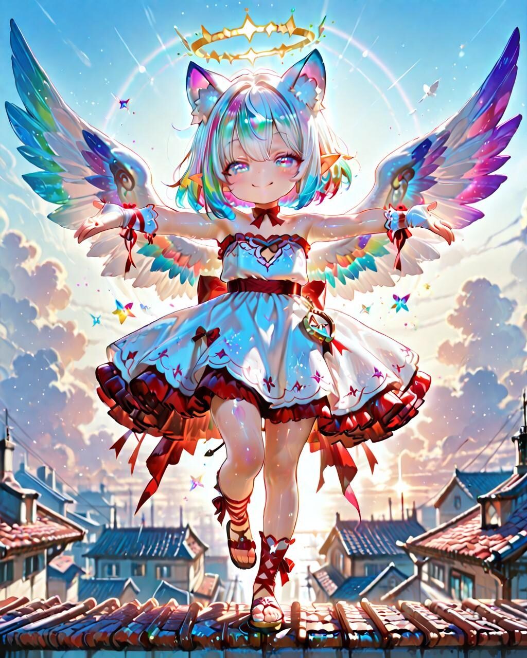 12枚）屋上を散歩する天使さん①