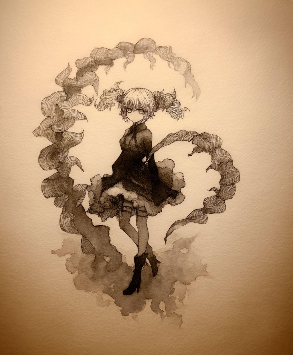 水墨画調のturning