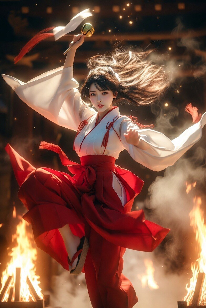 舞う巫女 | の人気AIイラスト・グラビア