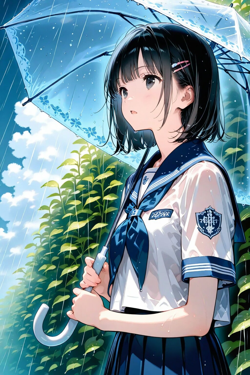 突然の雨☔