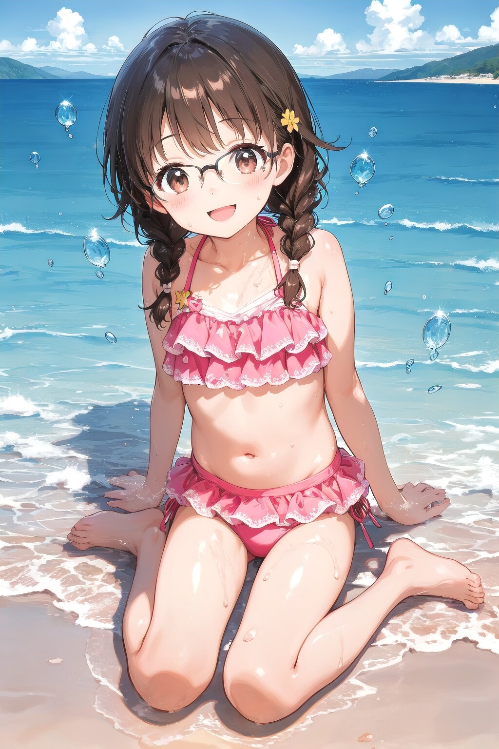 浜辺でもお疲れ委員長ちゃん