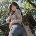 デニムパンツの会社員ちゃん 4枚目