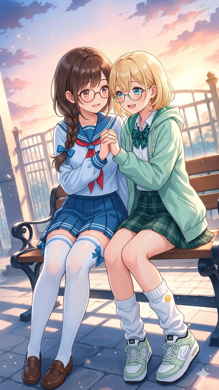 ふたりはなかよし | の人気AIイラスト・グラビア