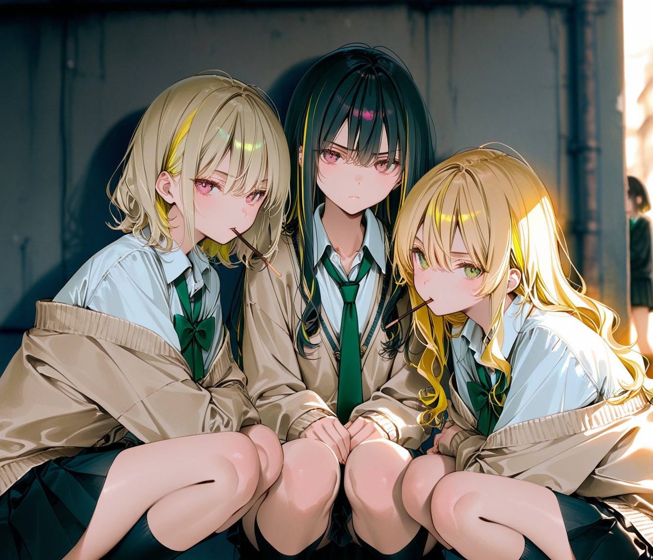 カチコミ相談中（vs 県立霞葉高等学校） | の人気AIイラスト・グラビア