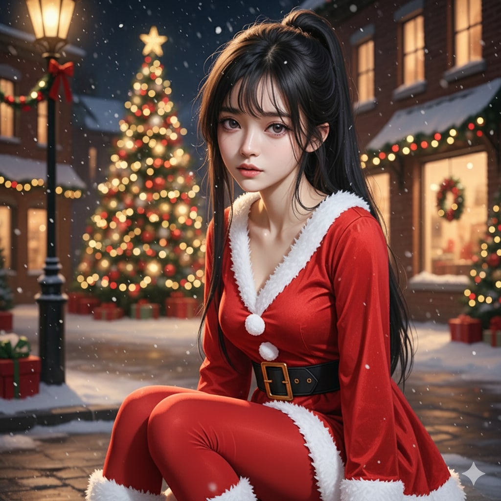 サンタコス　碧嶋水都 | の人気AIイラスト・グラビア