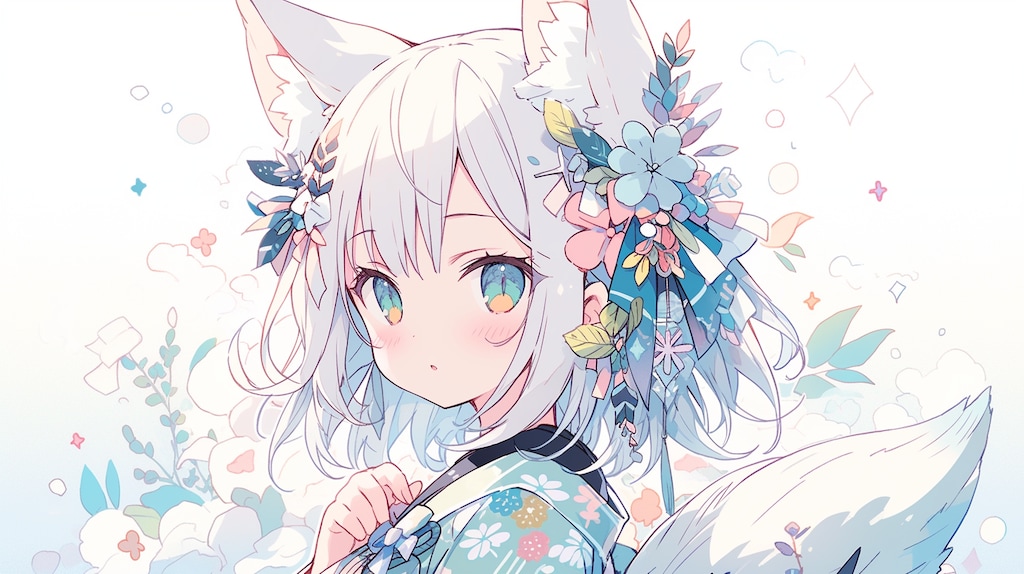 花冠の狐娘と春の秘密