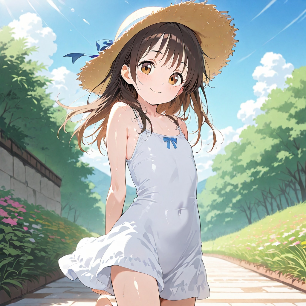 風に吹かれる丘の上