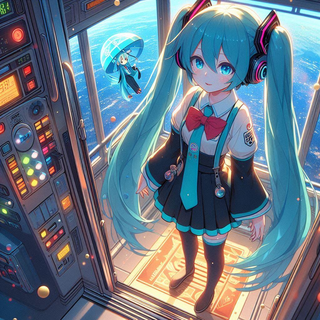 初音ミクと軌道エレベーター | の人気AIイラスト・グラビア