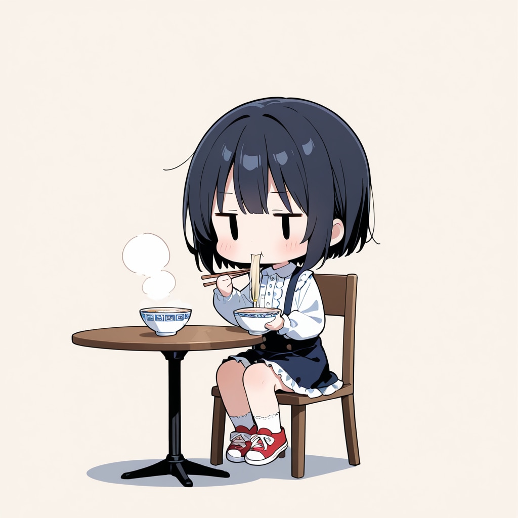 うどんを食べる