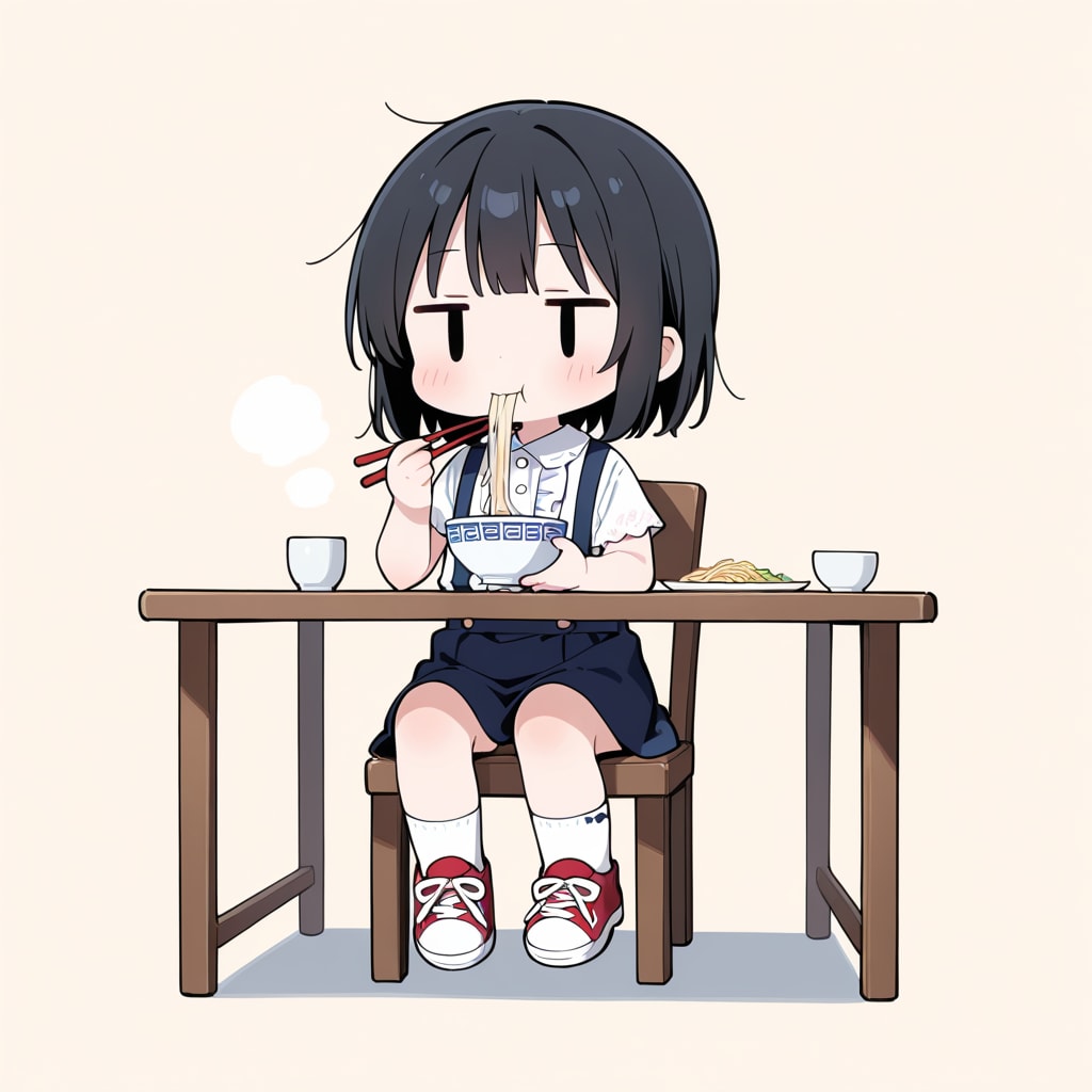 うどんを食べる