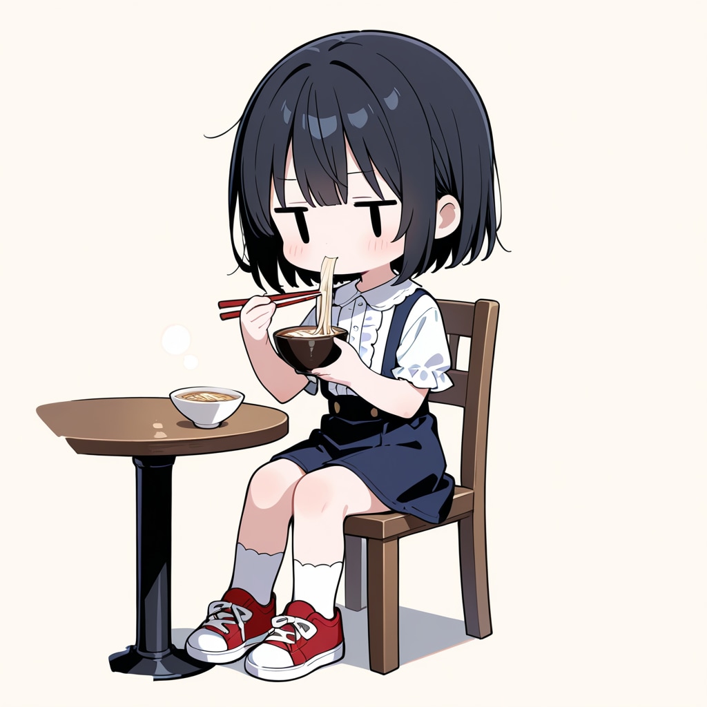 うどんを食べる
