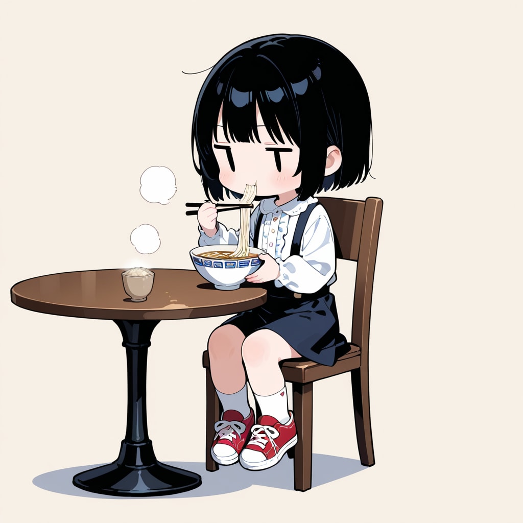 うどんを食べる