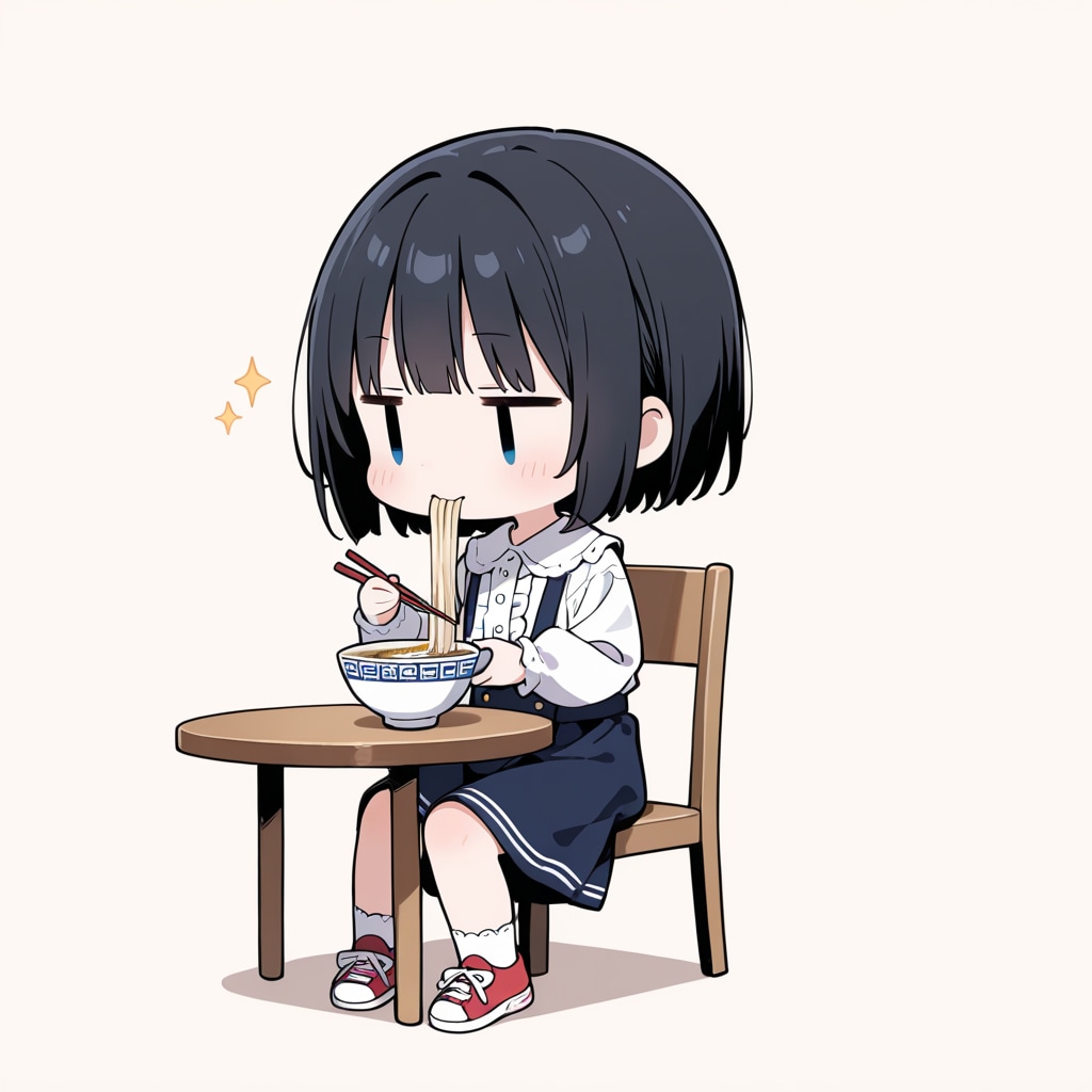 うどんを食べる