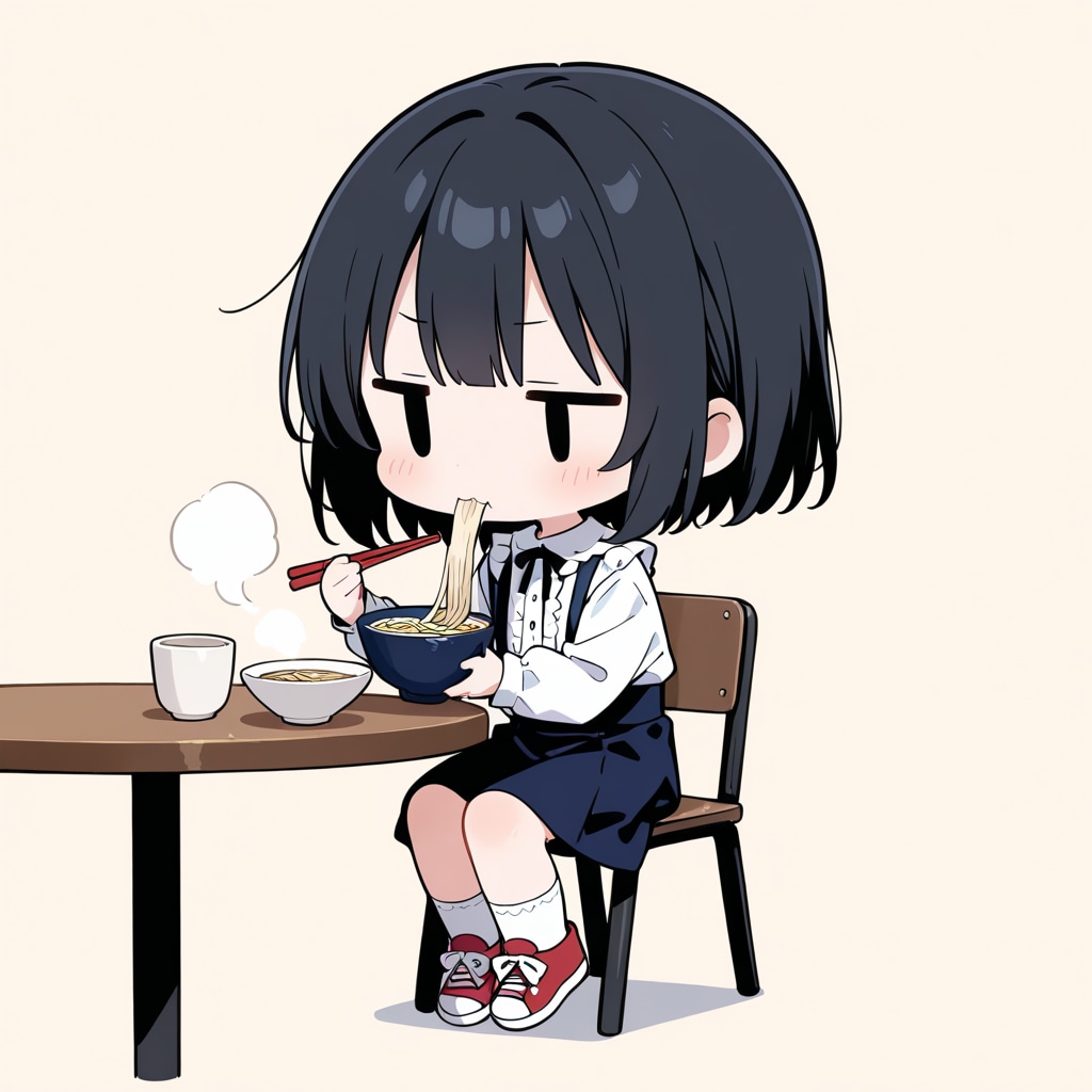 うどんを食べる
