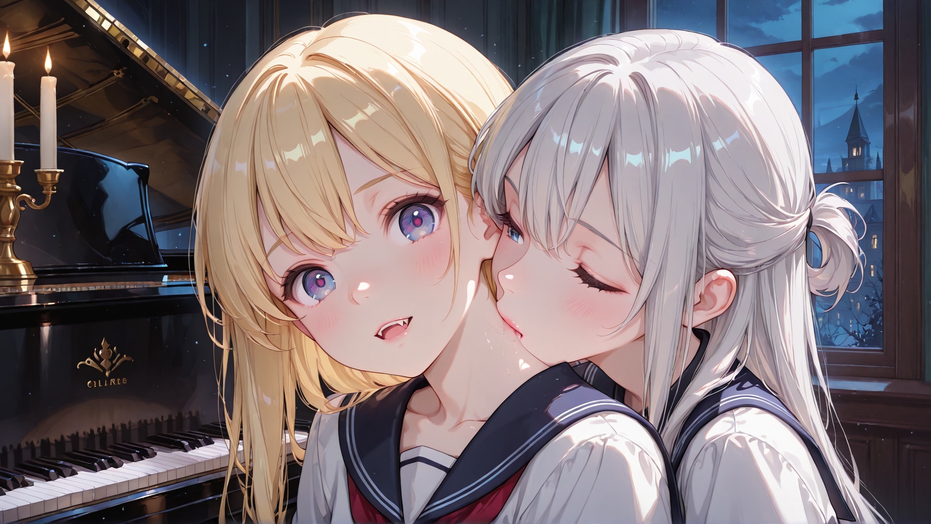 全寮制女学園の夜 | の人気AIイラスト・グラビア