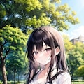 公園黒髪娘 3枚目