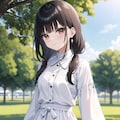 公園黒髪娘 2枚目