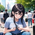 公園黒髪娘 7枚目