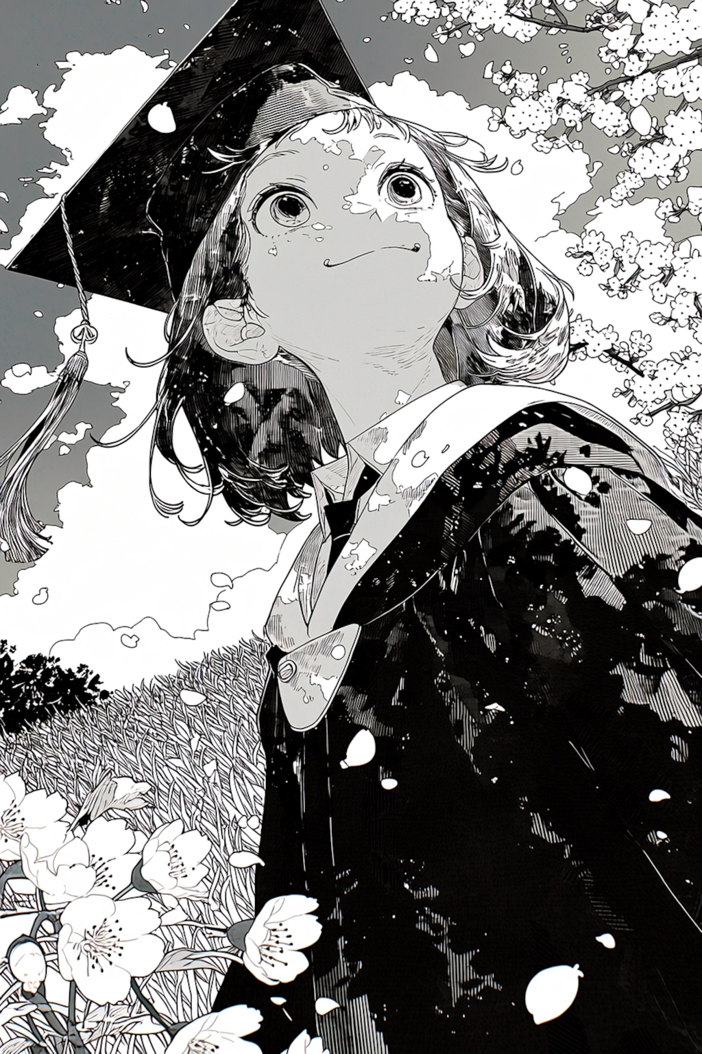 (モノクロ)卒業と希望