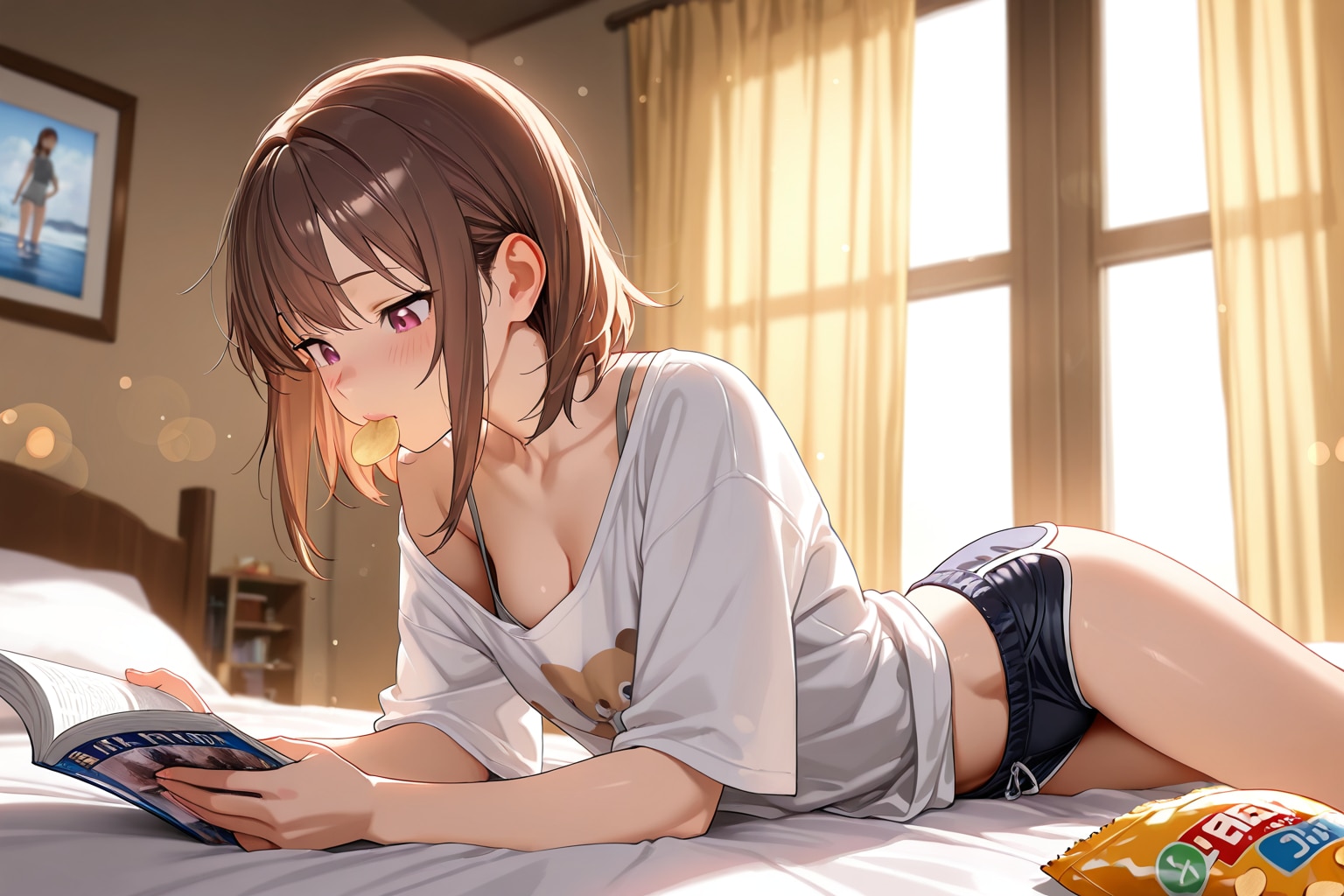 コミックスとポテチ。