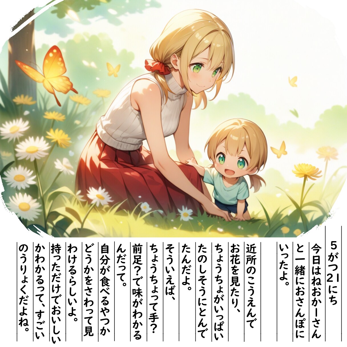 【絵日記】おかーさんとおさんぽ | の人気AIイラスト・グラビア