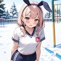 寒そうなバニーガール 3枚目