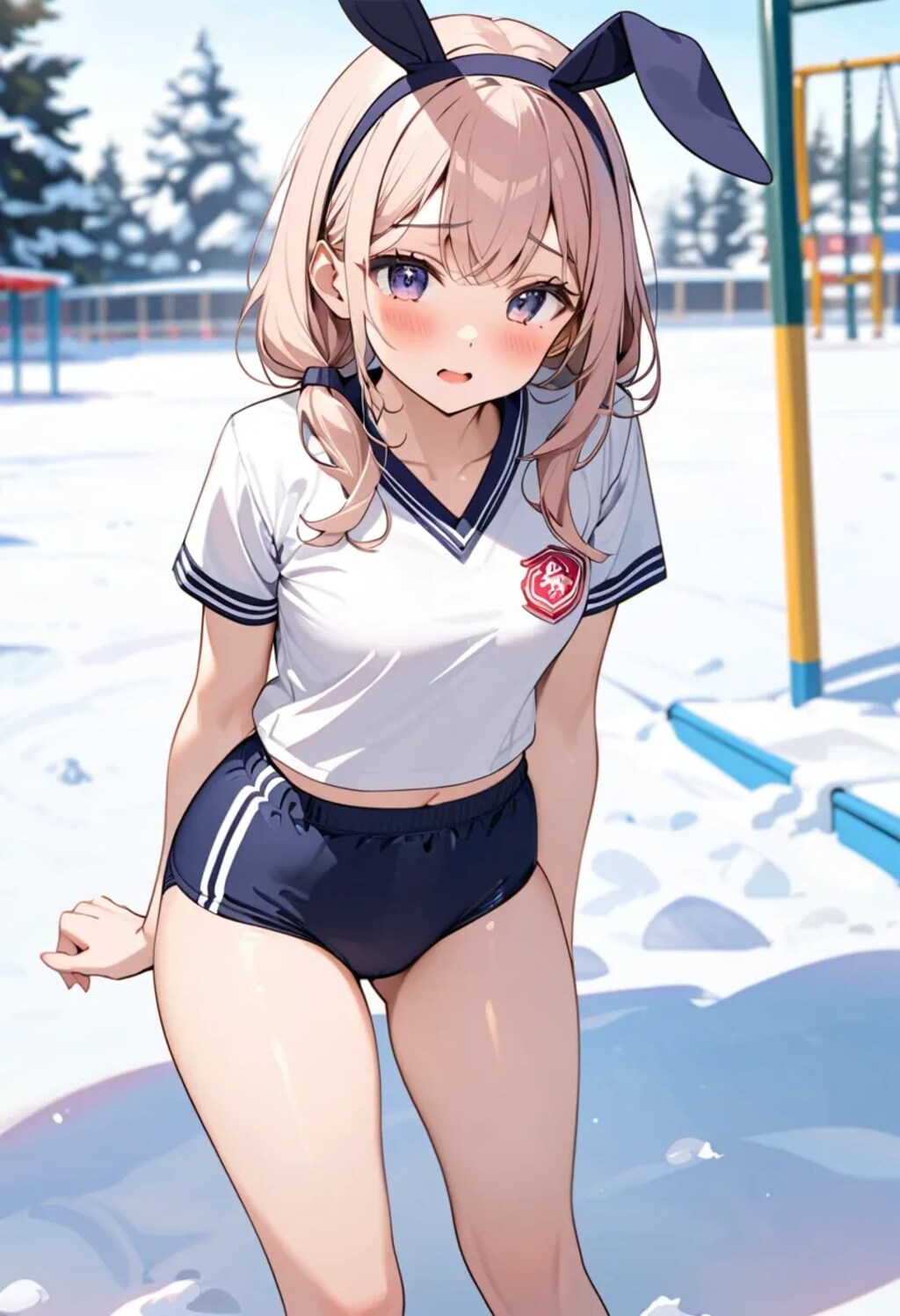 寒そうなバニーガール