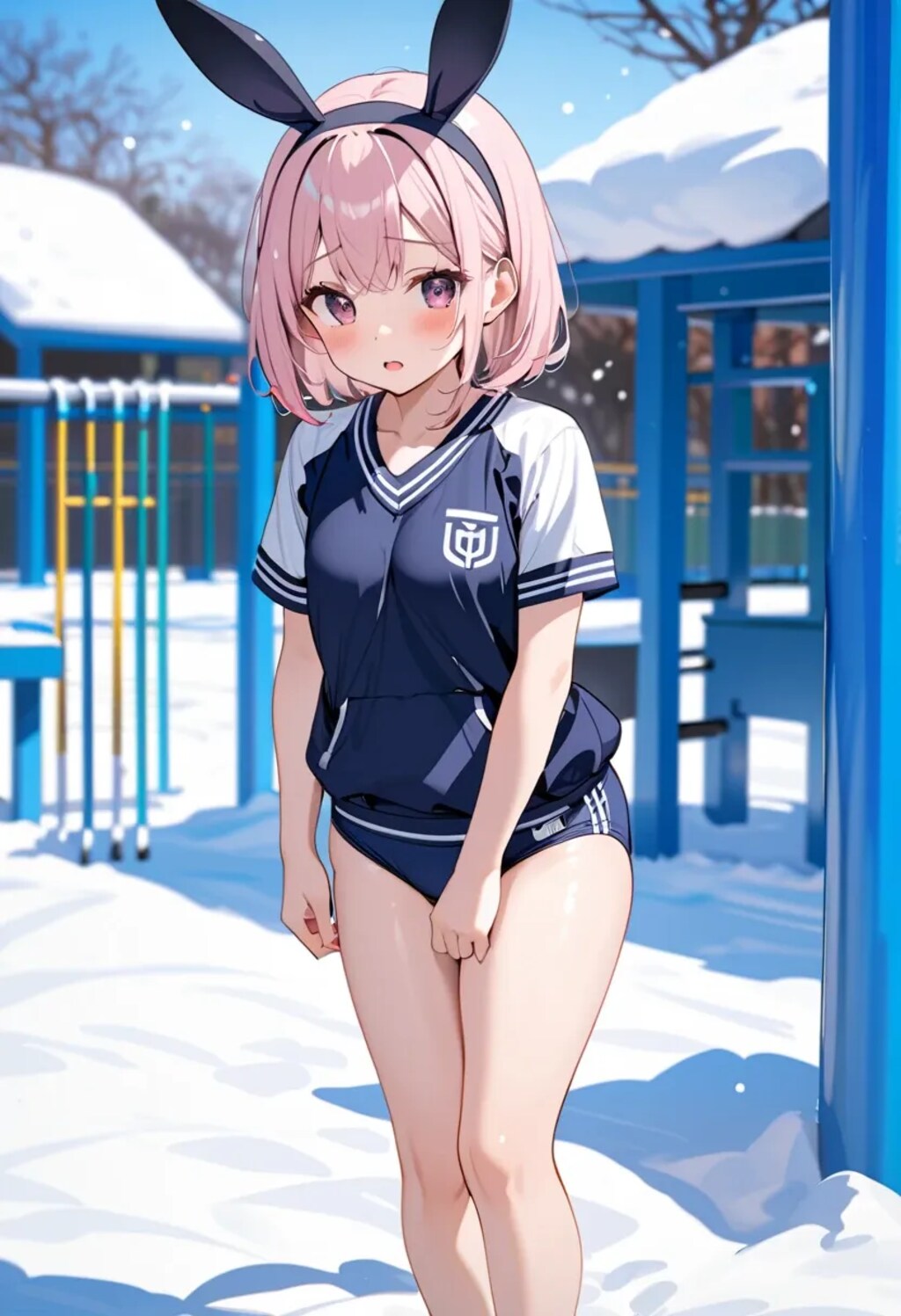 寒そうなバニーガール