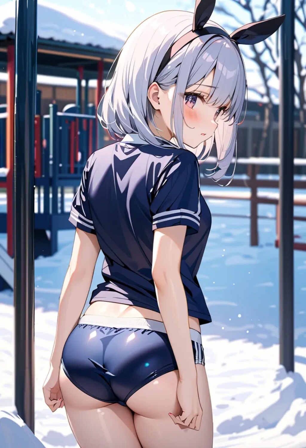 寒そうなバニーガール
