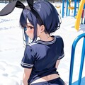 寒そうなバニーガール 2枚目