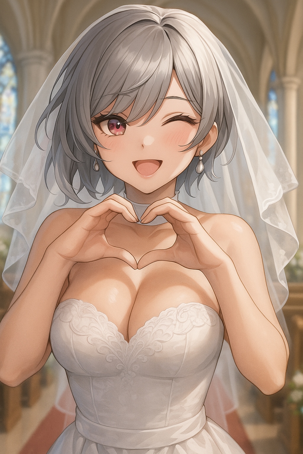 chatGPT  ウェディング　ハートポーズ