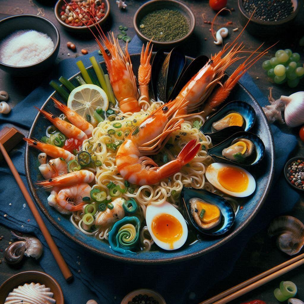 花火大会のseafood noodle