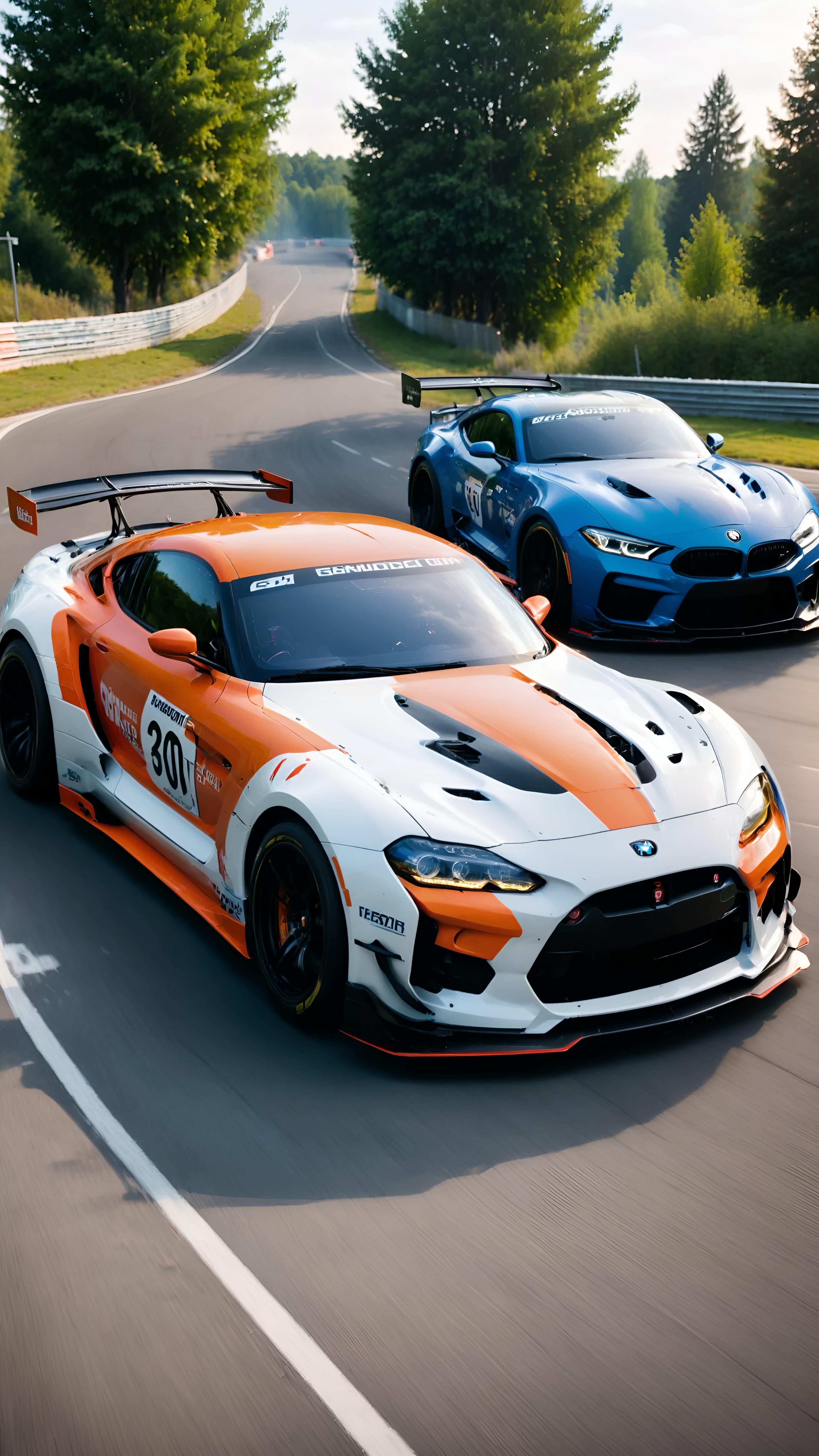 GT500:TOM'S GR Supra VS GT500BMWドリフト走行バトル By.Tiz
