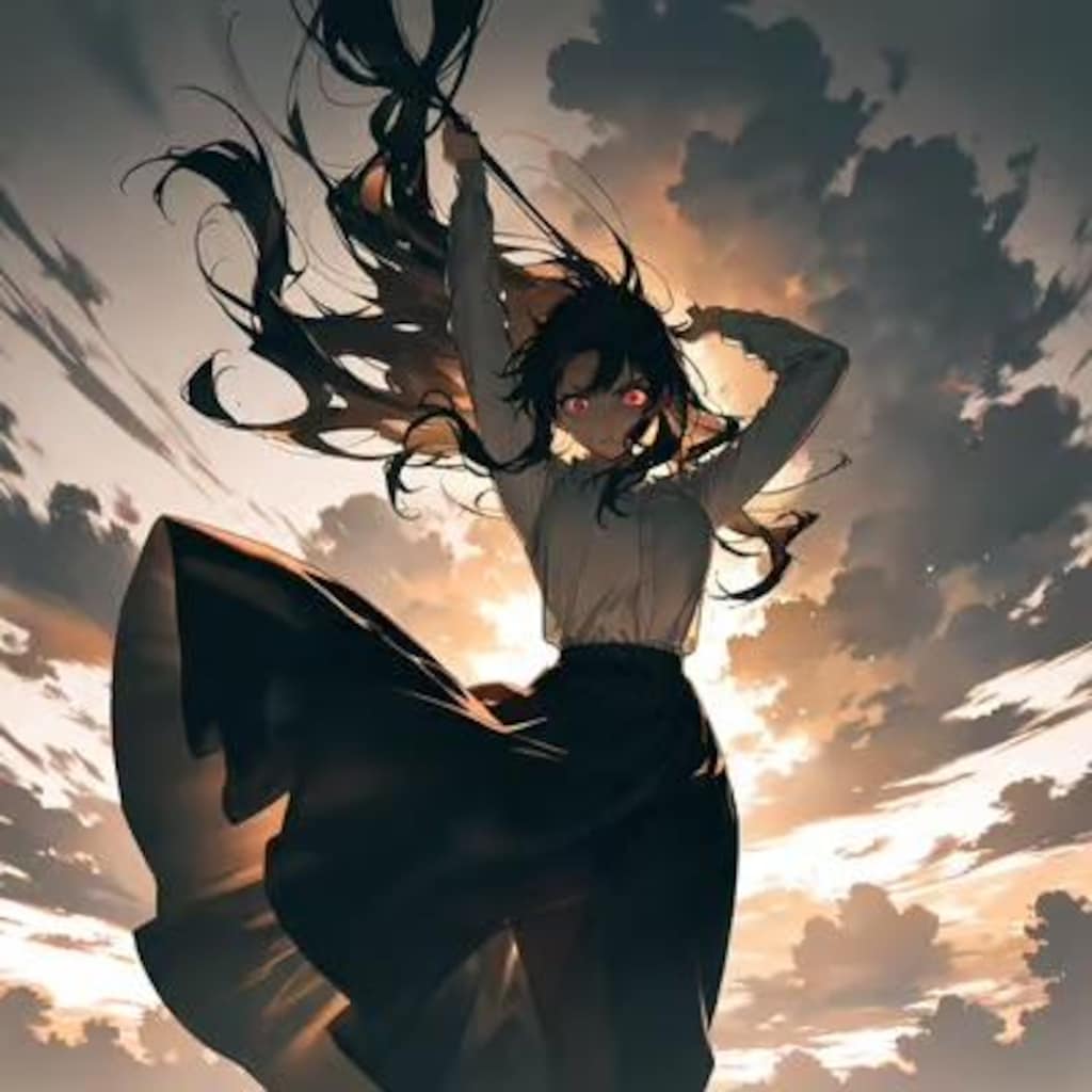 ロングスカートと強風