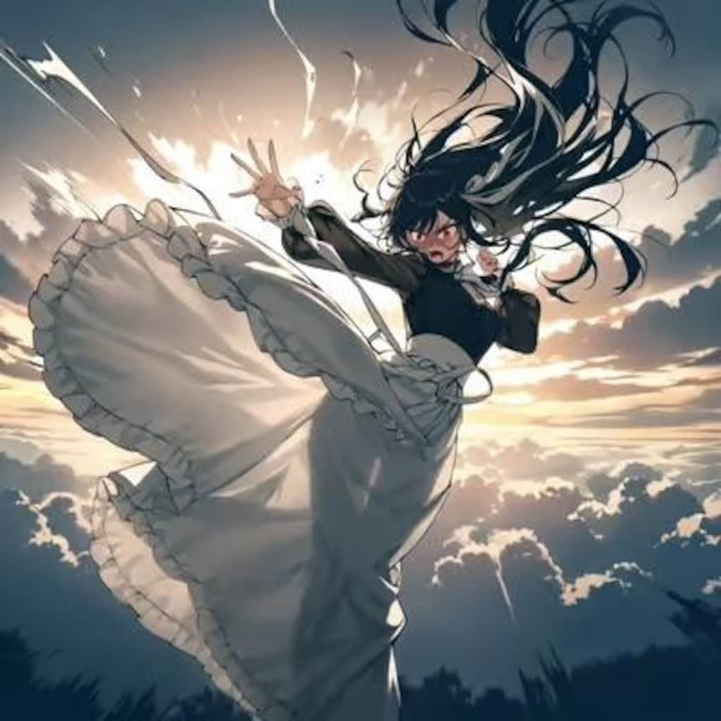 ロングスカートと強風