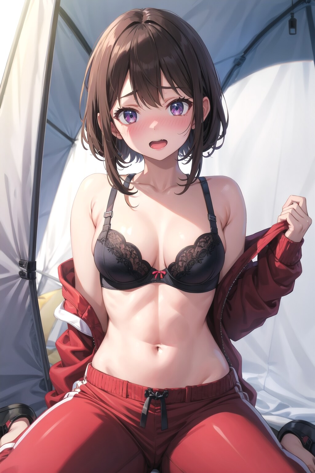 テントの中だよ？