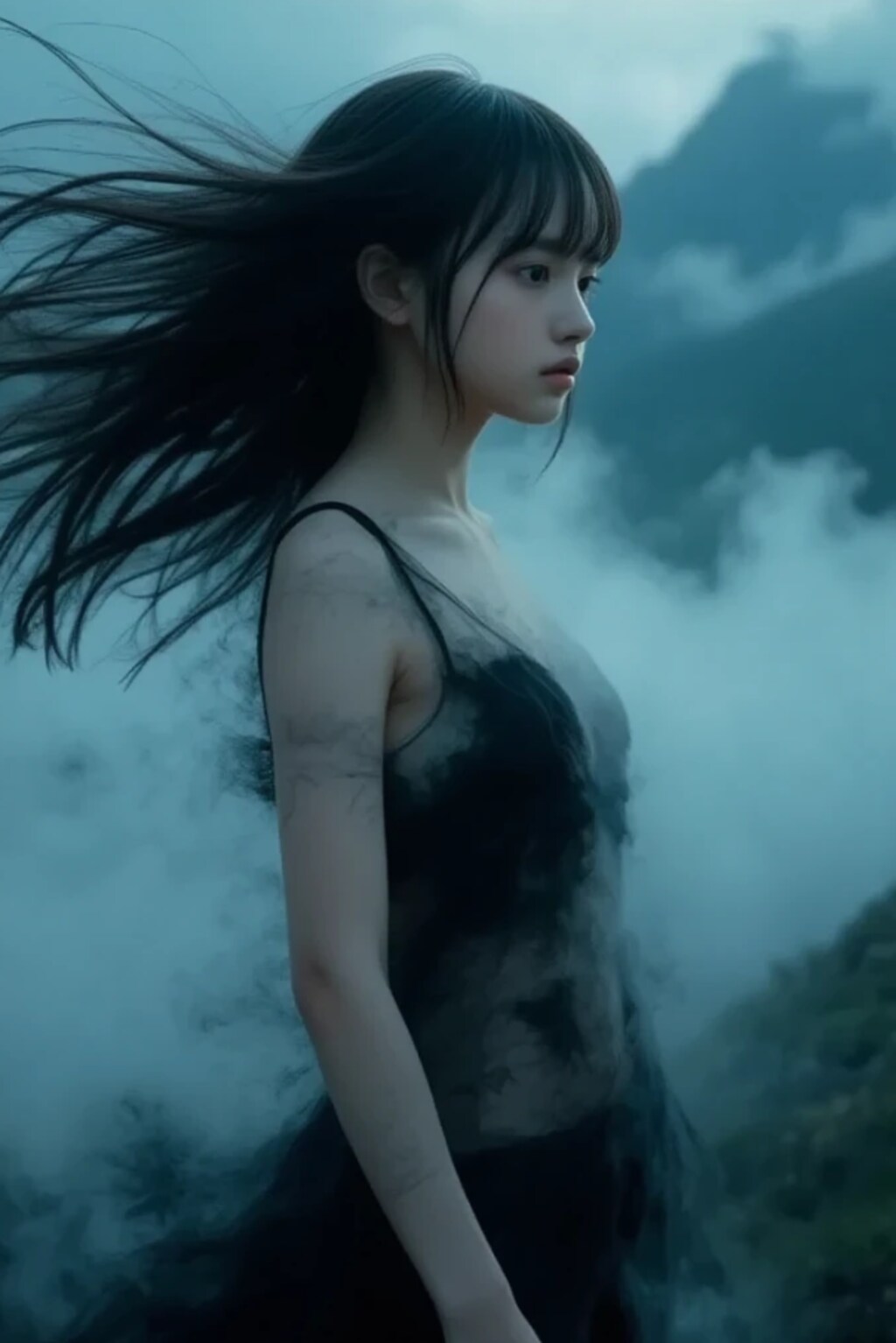 arisa-deep blue and black