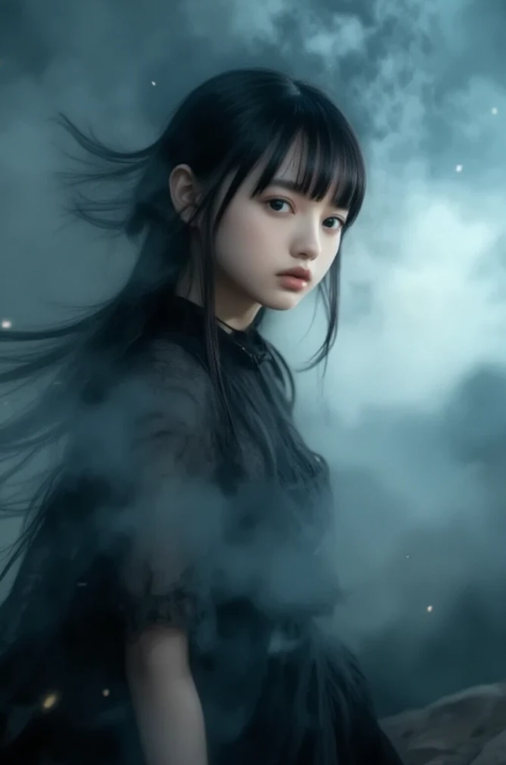 arisa-deep blue and black