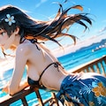 佐天涙子、夕日のビーチで振り向く気さくな夏の無防備 3枚目
