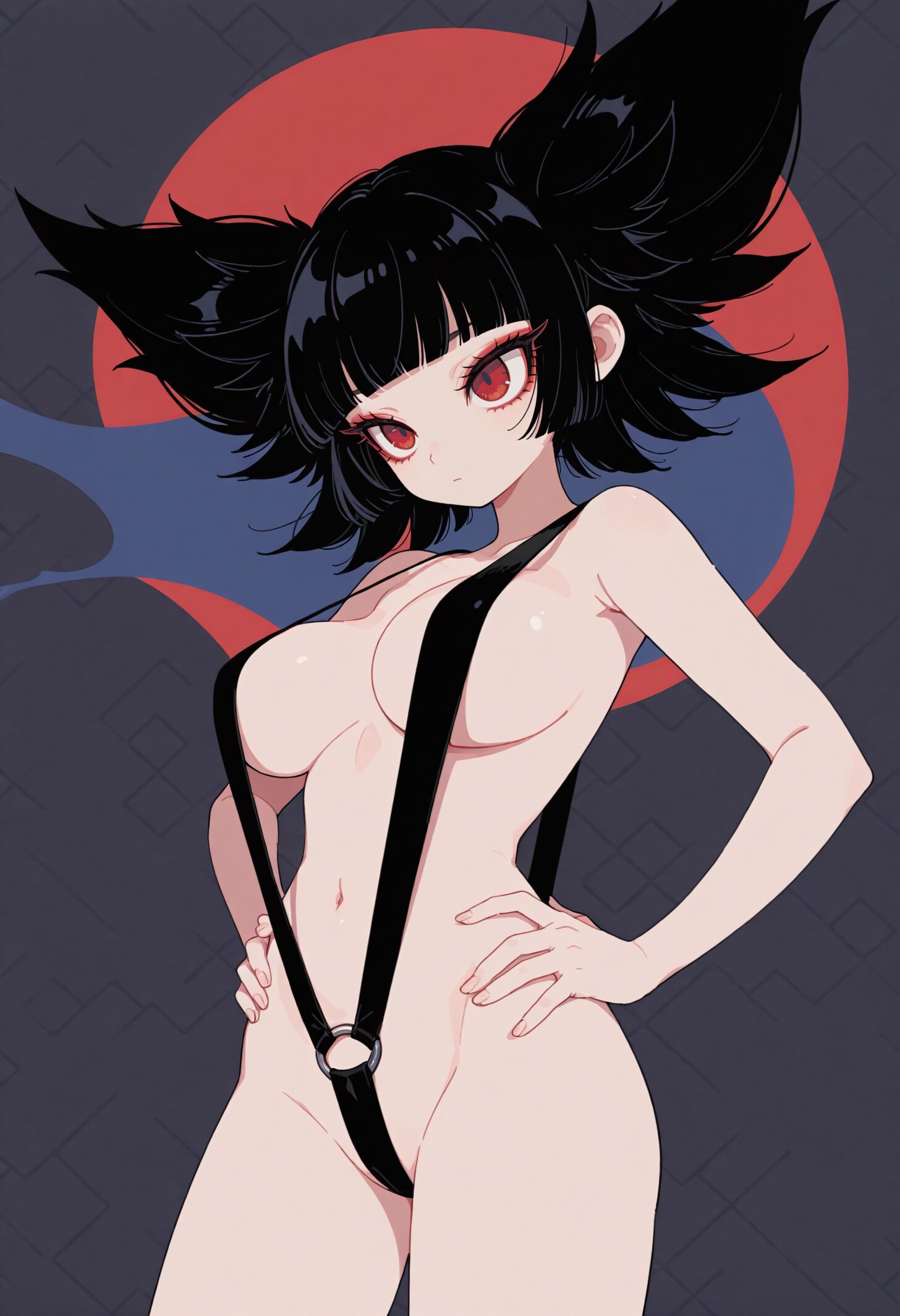 黒いストラップの少女