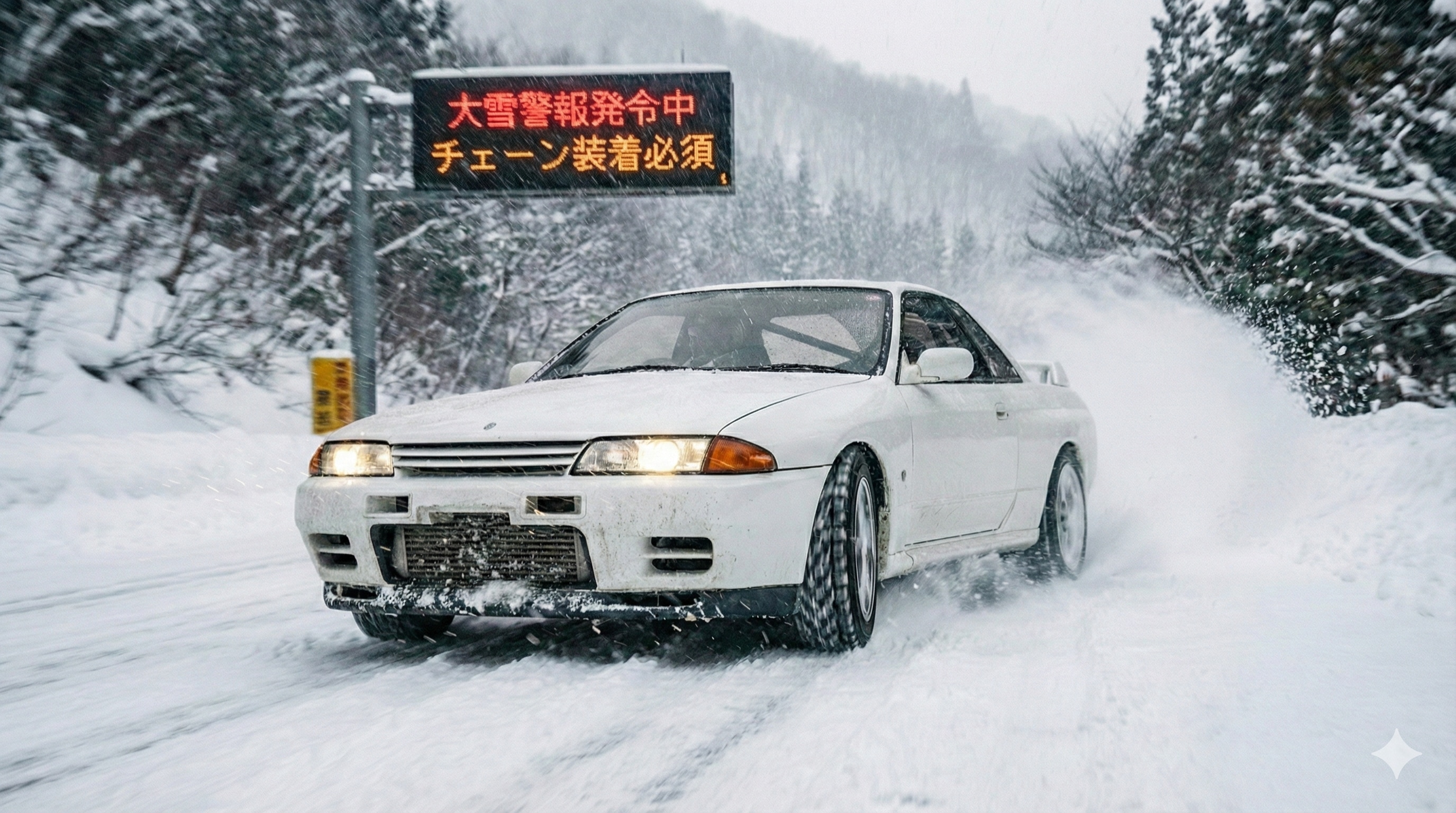 豪雪地帯を行くBNR32 | の人気AIイラスト・グラビア