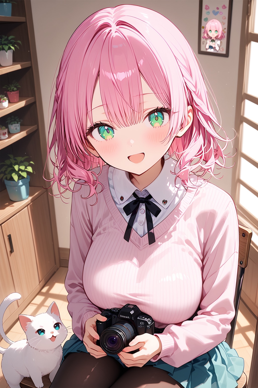 猫カフェでの李々花