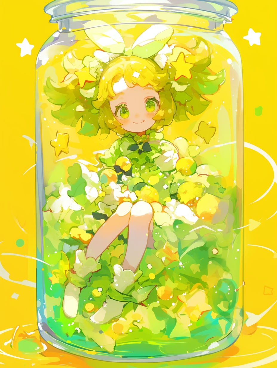 「瓶詰の少女」黄13 | の人気AIイラスト・グラビア